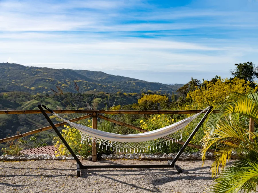Hammock overlooking the mountains near Sámara