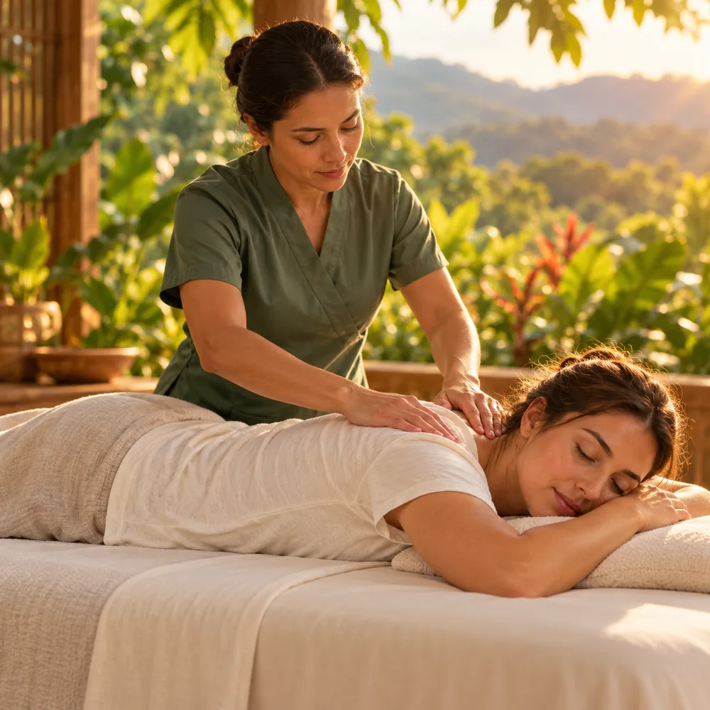 Guest receiving a therapeutic massage